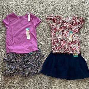 4T Floral top & Skirts Set